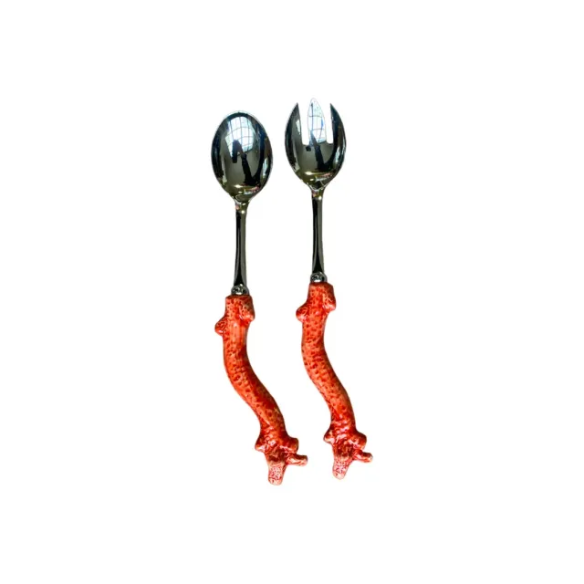 Les Ottomans Red Coral CORS01 serveringssæt 2 dele koral