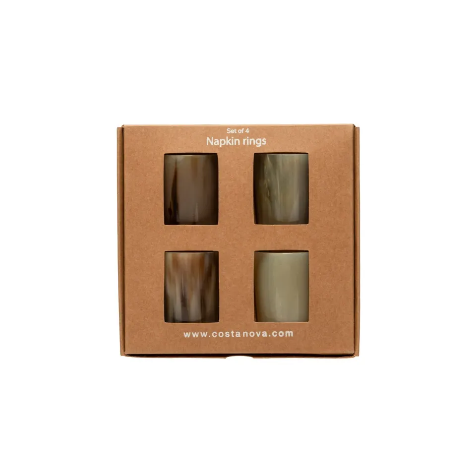 Costa Nova servietringe horn brune 4 stk