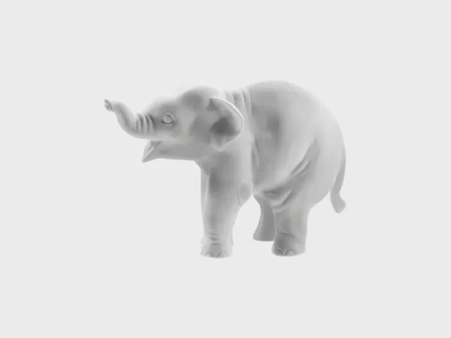 Nymphenburg elefant figur hvid biskuit porcelæn