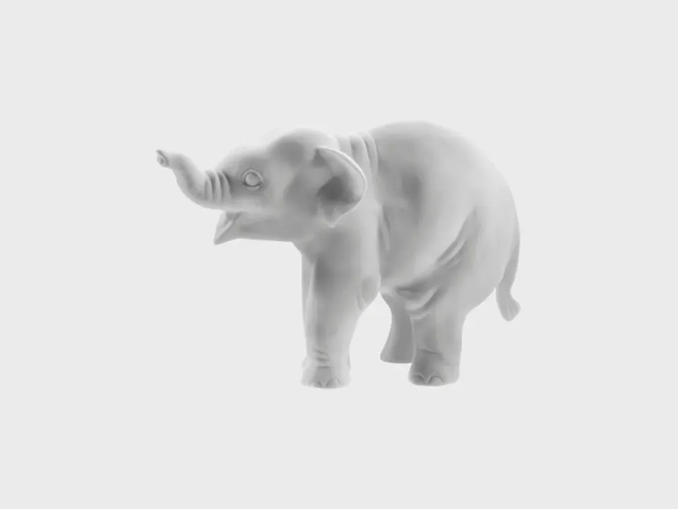 Nymphenburg elefant figur hvid biskuit porcelæn