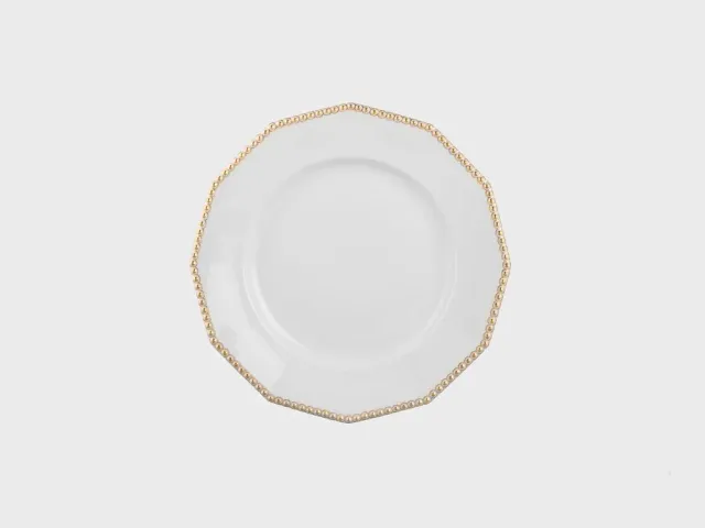 Nymphenburg Perl tallerken 21 cm guld