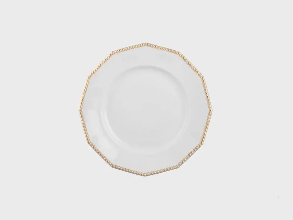 Nymphenburg Perl tallerken 21 cm guld