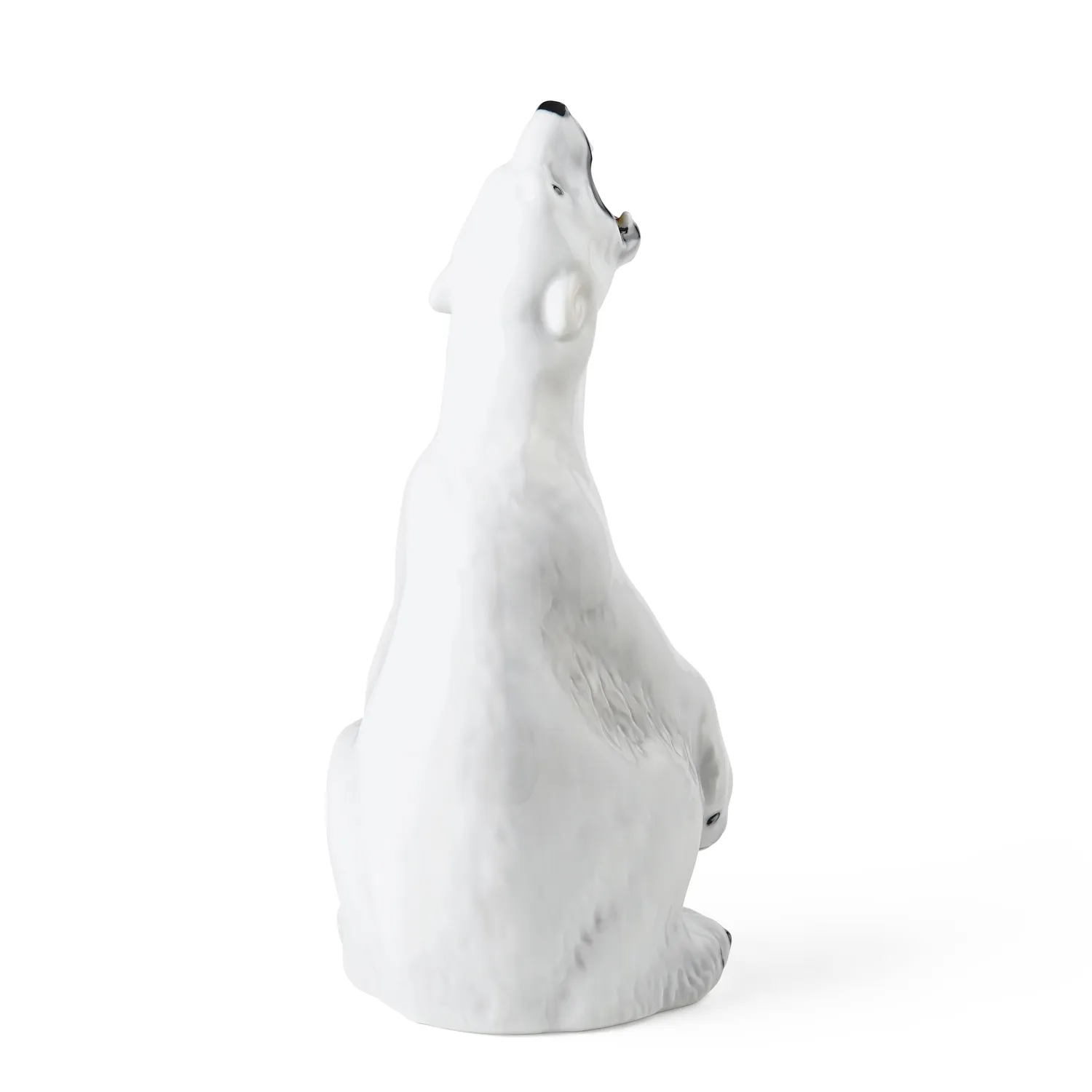 Kgl. Porcelæn Brølende Isbjørn figur 33,5 cm hvid
