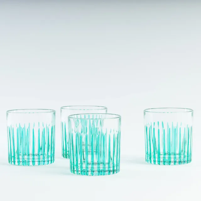 Les Ottomans CGT03 glas turkis 4 stk håndmalet
