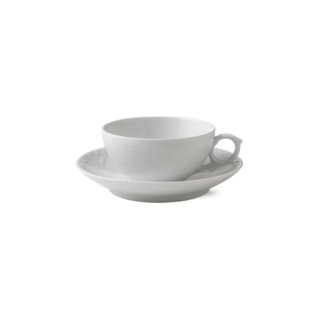 Kgl. Porcelæn Hvid Halvblonde kop underkop 20 cl te