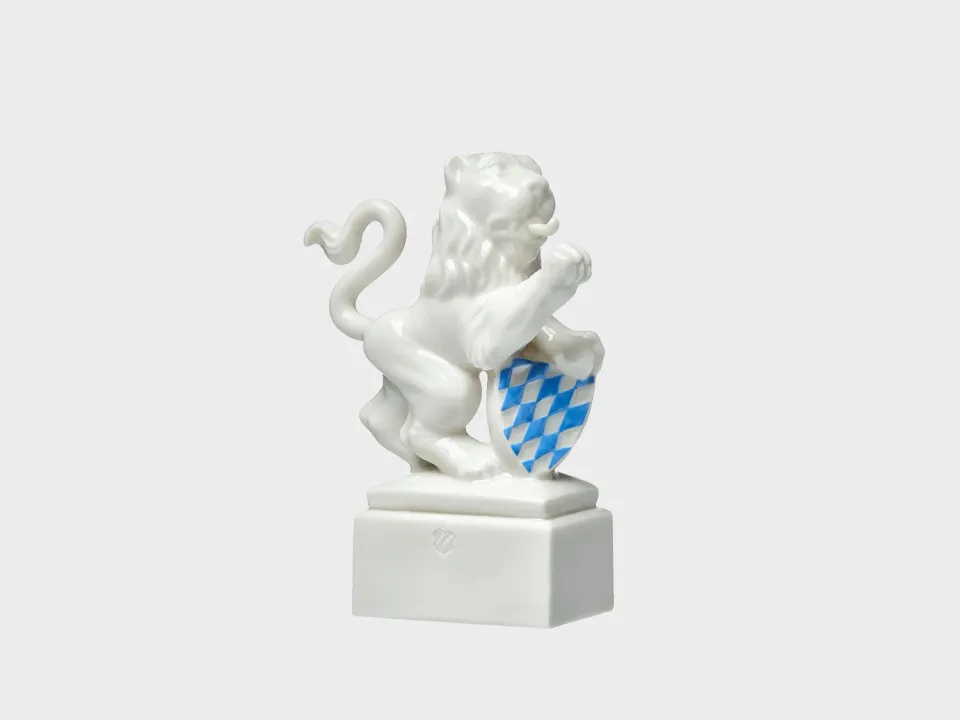 Nymphenburg Løve pote højre porcelænsfigur glaseret