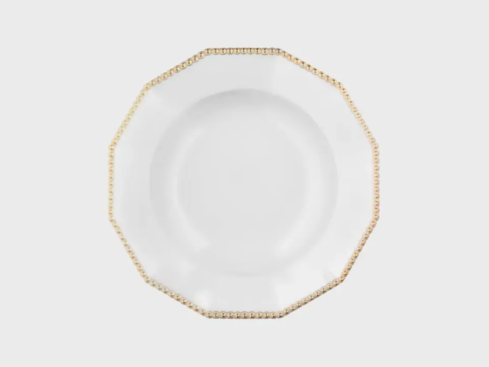 Nymphenburg Perl Gold tallerken 27 cm porcelæn guld