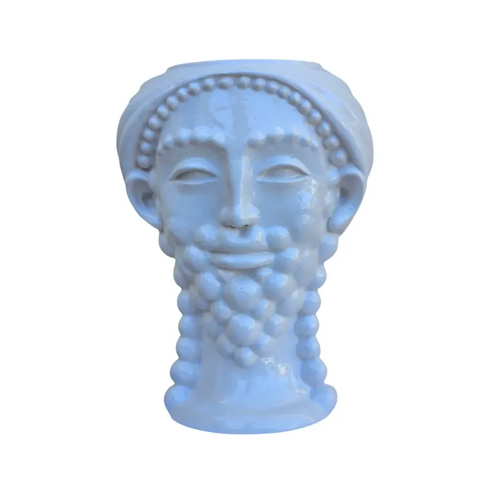 Les Ottomans 06 vase keramik ansigt hvid skulpturel