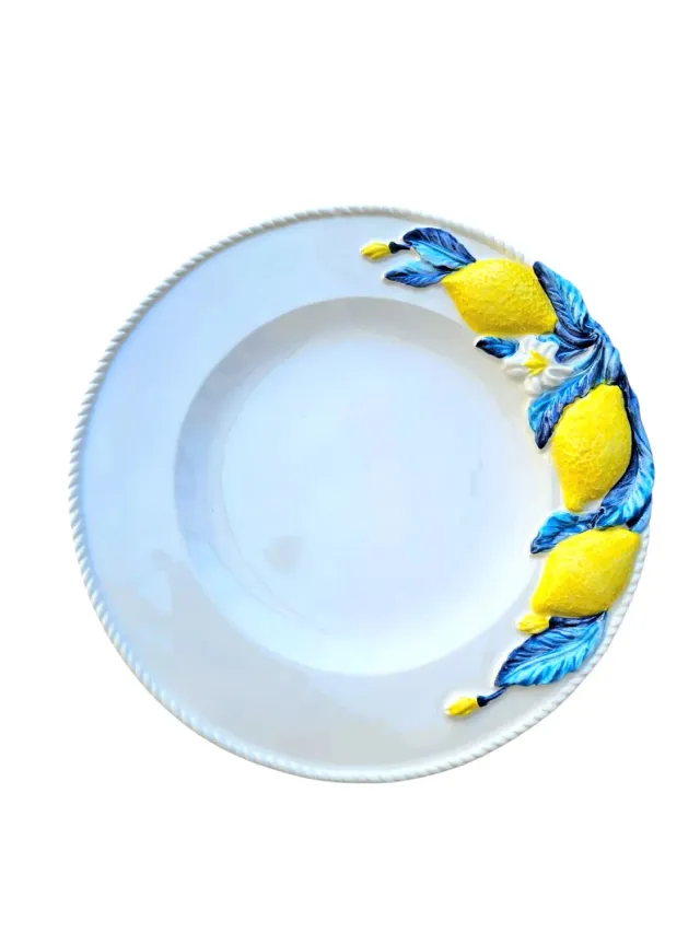 Les Ottomans Limone Blu LMNB14 middagstallerken blå citron