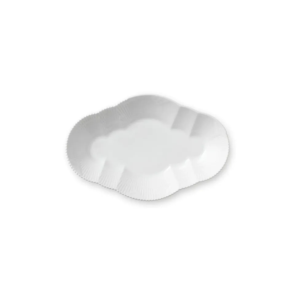 Kgl. Porcelæn Hvid Elements fad 23 cm hvidt porcelæn