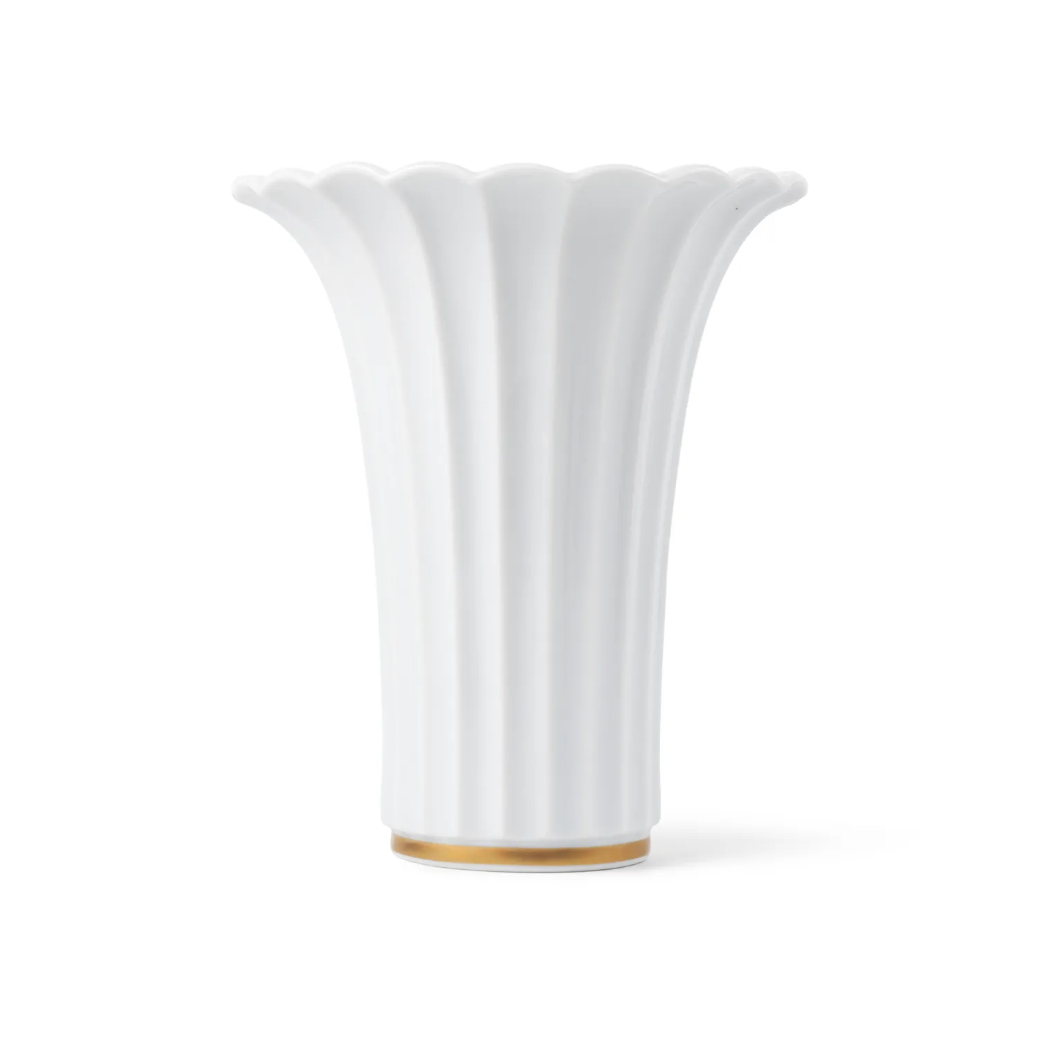 Kgl. Porcelæn vase med guldkant 23 cm hvid