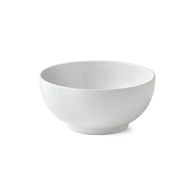 Kgl. Porcelæn Hvid Riflet skål 180 cl hvid porcelæn