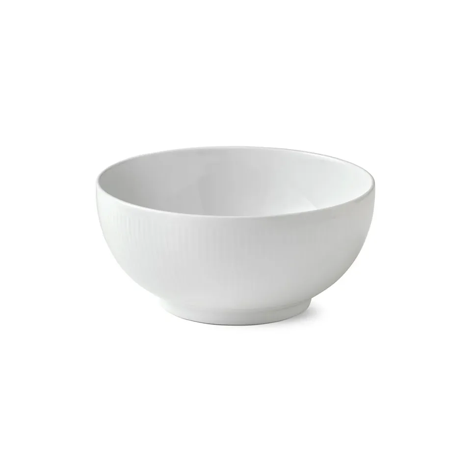Kgl. Porcelæn Hvid Riflet skål 180 cl hvid porcelæn