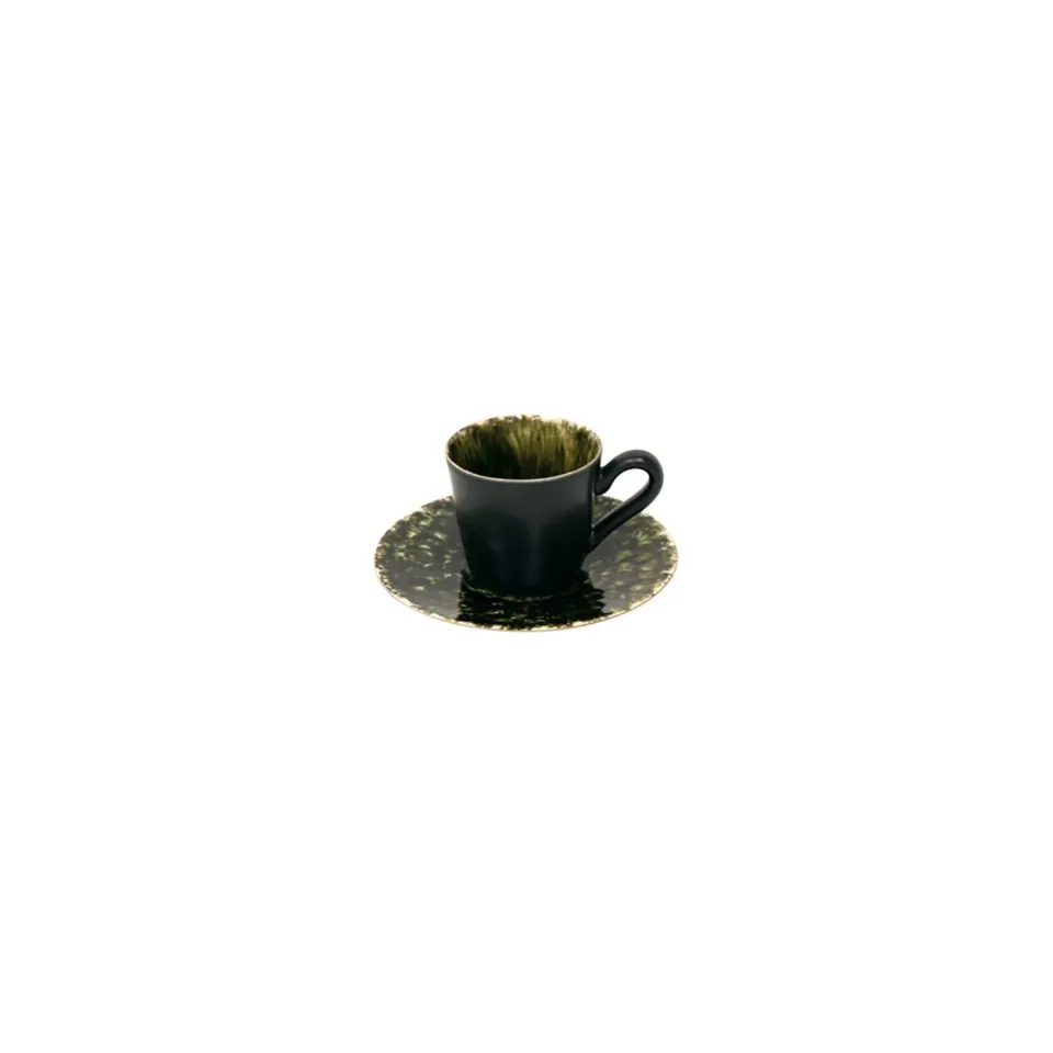 Costa Nova Riviera kaffekop med underkop forêts green