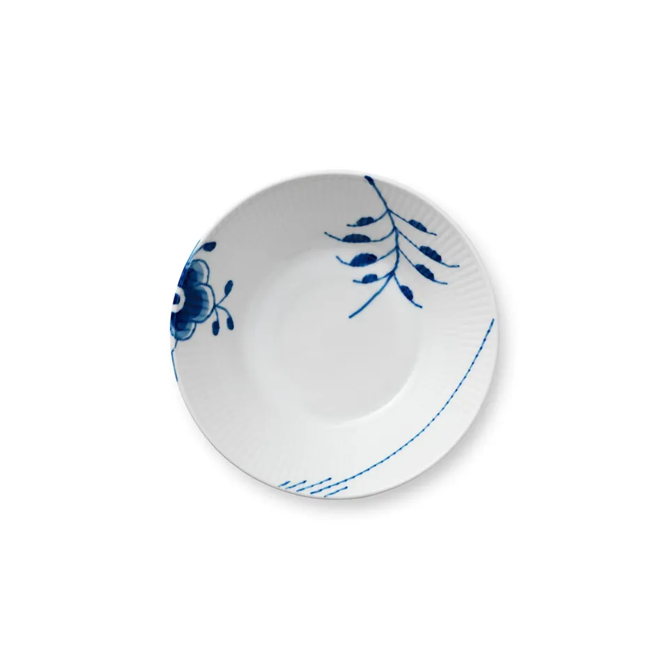 Kgl. Porcelæn Blå Mega Riflet dyb tallerken 17 cm blå