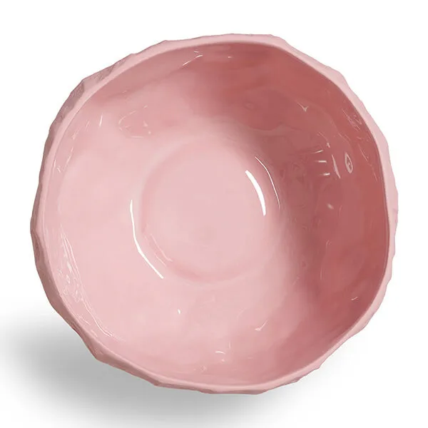 1882-Ltd Crockery Pink Large dyb skål lyserød stentøj