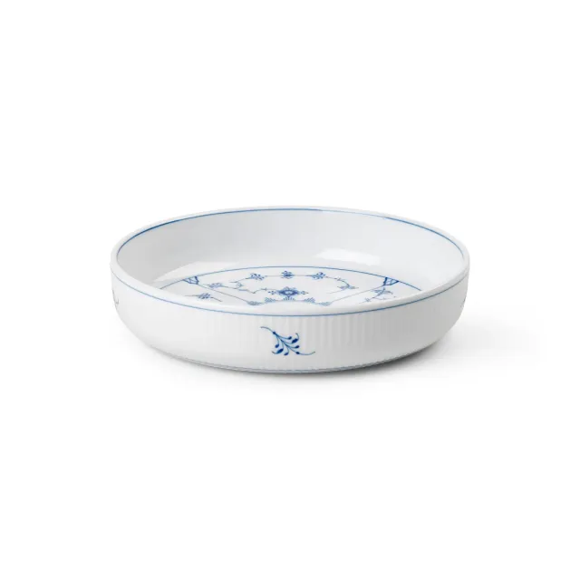 Kgl. Porcelæn Musselmalet Riflet ovnfast fad 18,5 cm