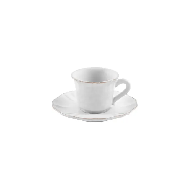 Costa Nova Impressions kaffekop med underkop hvid