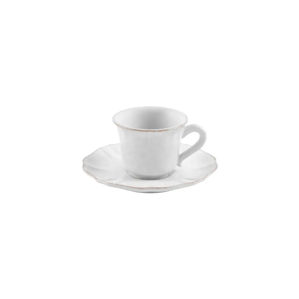 Costa Nova Impressions kaffekop med underkop hvid
