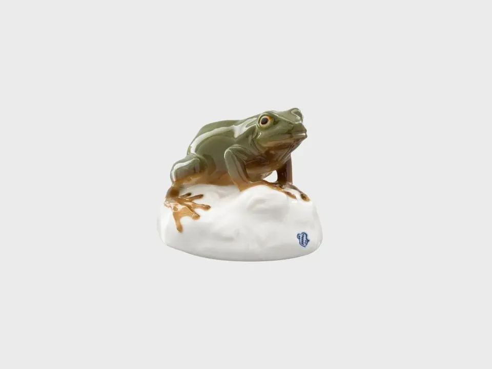 Nymphenburg Laubfrosch figur porcelæn underglasur lille