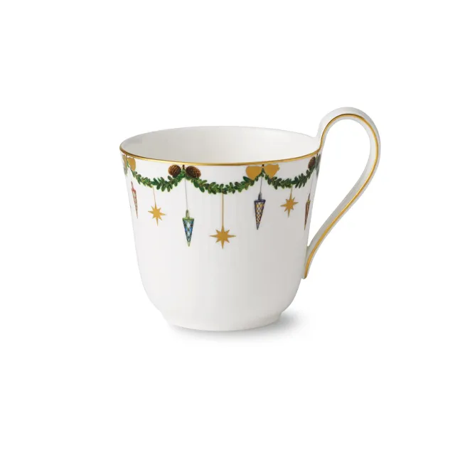 Kgl. Porcelæn Stjerne Riflet Jul højhankskop 33 cl
