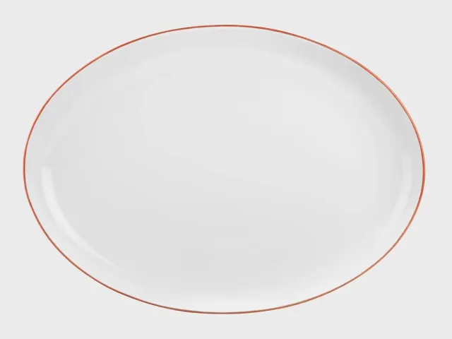 Nymphenburg Lotos fad rød kant porcelæn