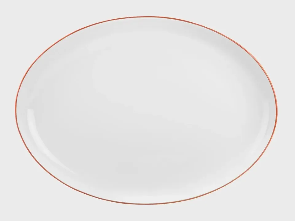 Nymphenburg Lotos fad rød kant porcelæn