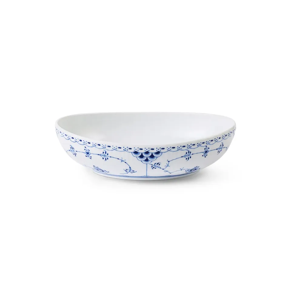 Kgl. Porcelæn Musselmalet Halvblonde skål 75 cl oval