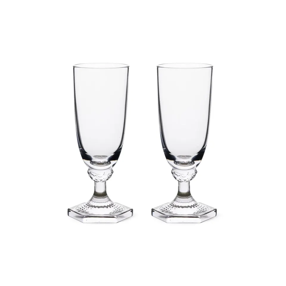 Kgl. Porcelæn Aurora champagneglas 19,5 cl 2 stk mundblæst