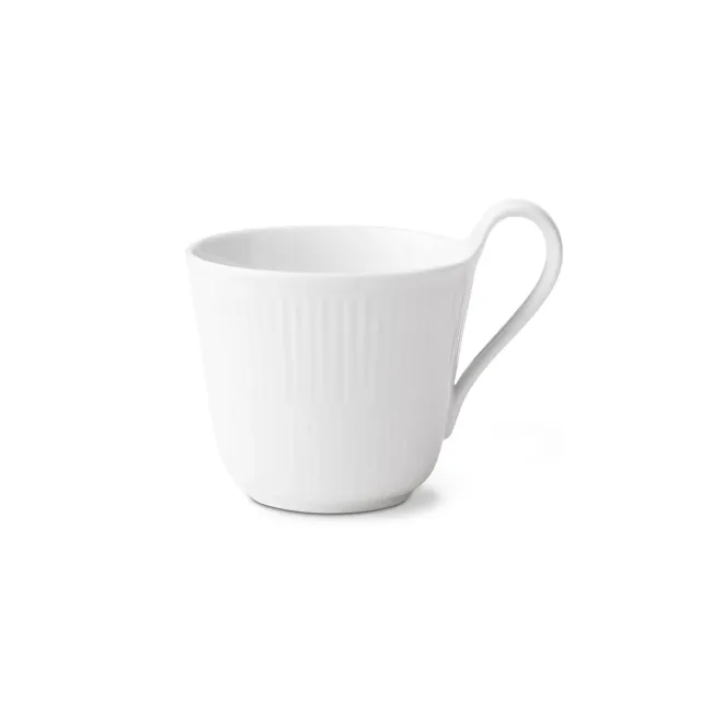 Royal Copenhagen Hvid Riflet højhankskop 33 cl riflet