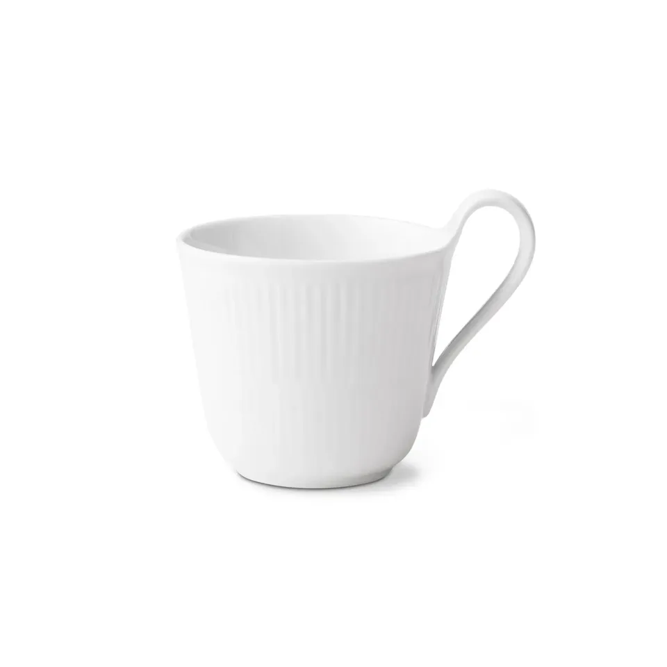 Royal Copenhagen Hvid Riflet højhankskop 33 cl riflet