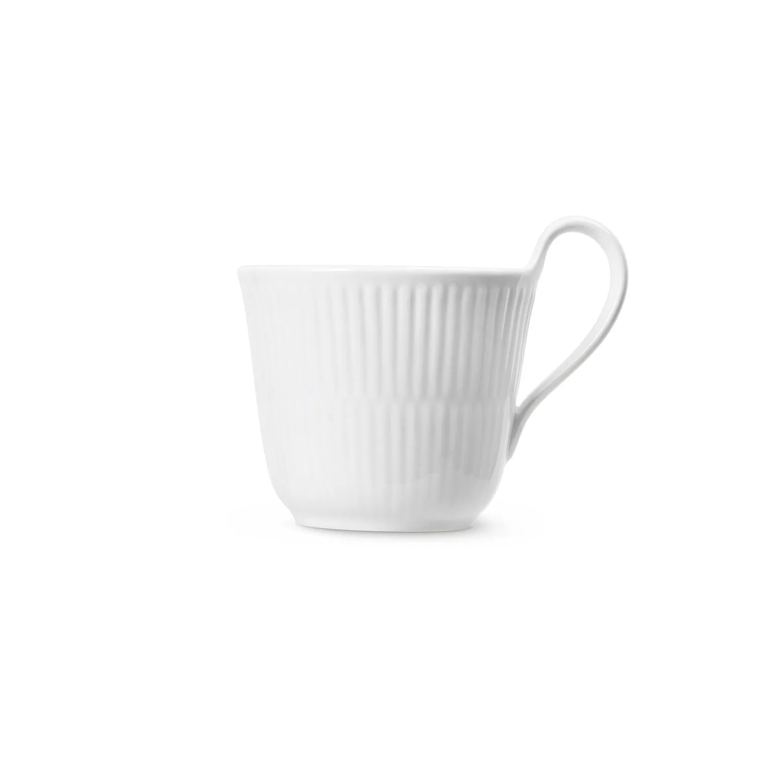 Kgl. Porcelæn Hvid Riflet højhankskop 24 cl hvid porcelæn