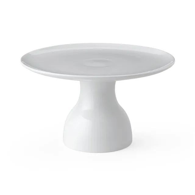 Royal Copenhagen Hvid Riflet fad på fod 20 cm porcelæn håndmalet
