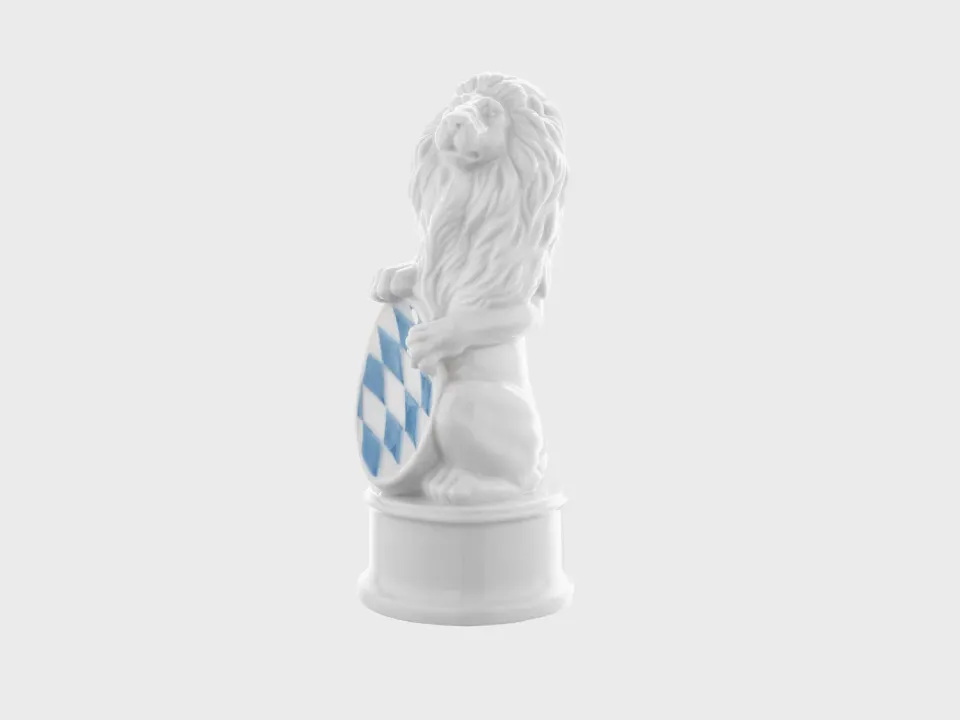 Nymphenburg Löwe løvefigur glaseret porcelæn