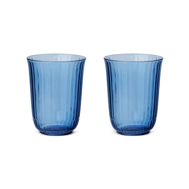 Kgl. Porcelæn Waves highballglas 33 cl blå 2 stk. glas
