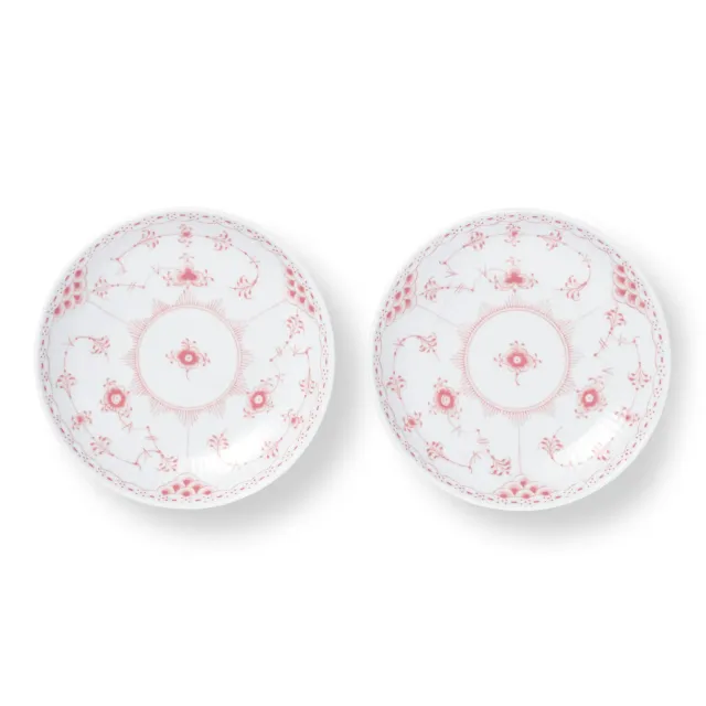 Kgl. Porcelæn Koral Halvblonde skål 15 cm 2 stk