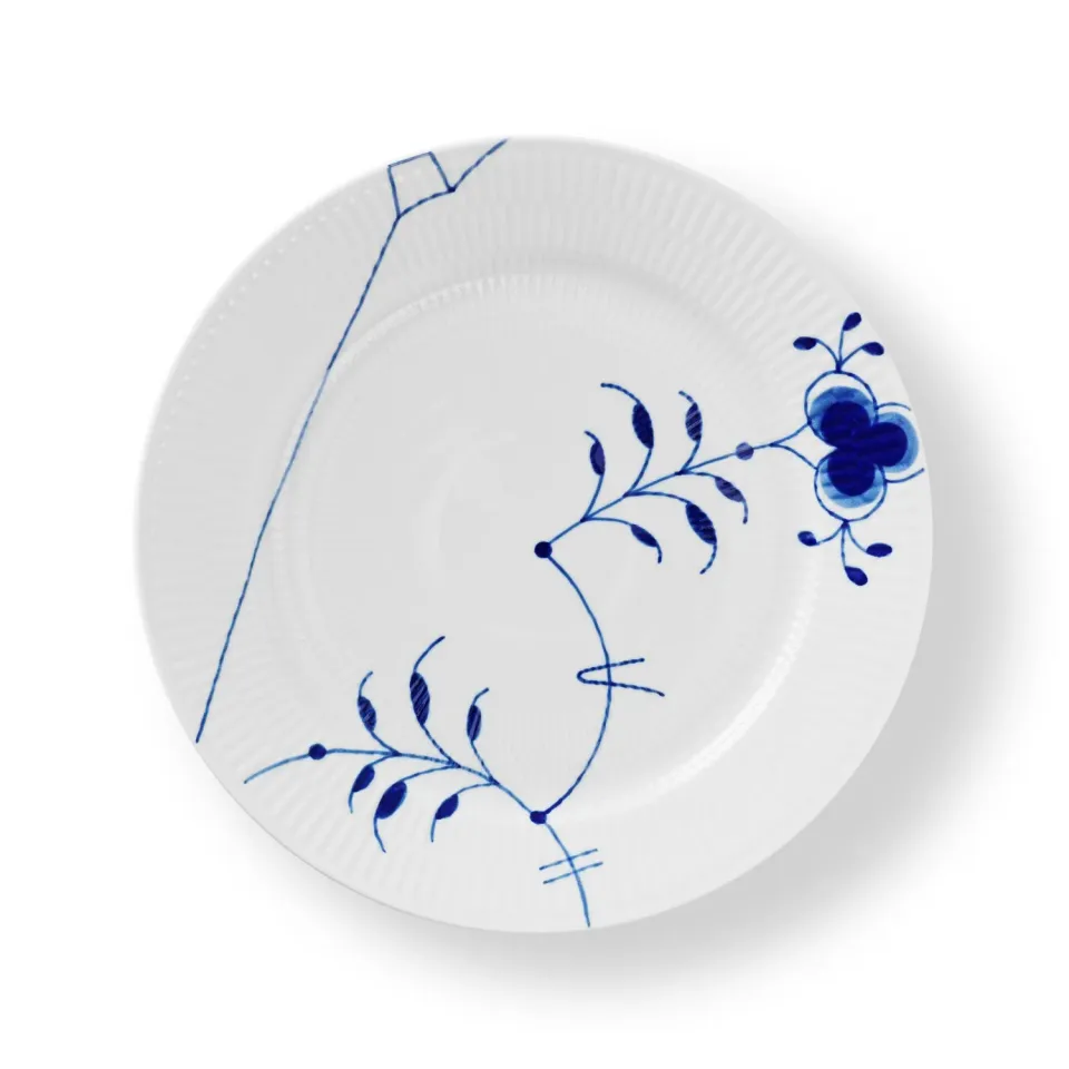 Royal Copenhagen Blå Mega Riflet tallerken 27 cm dekoration 9