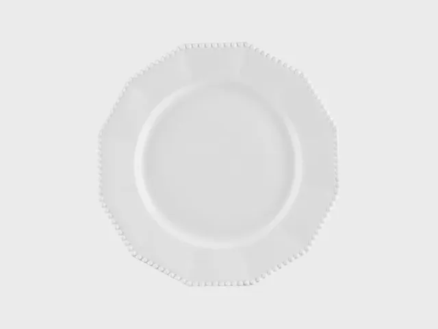 Nymphenburg Perl 27 cm tallerken hvid porcelæn