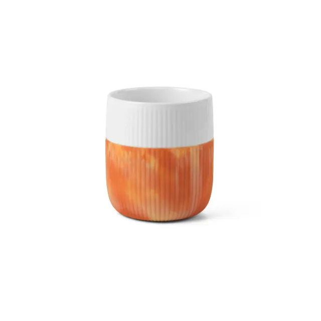 Kgl. Porcelæn Riflet Contrast Marble krus Warm Ochre 35 cl