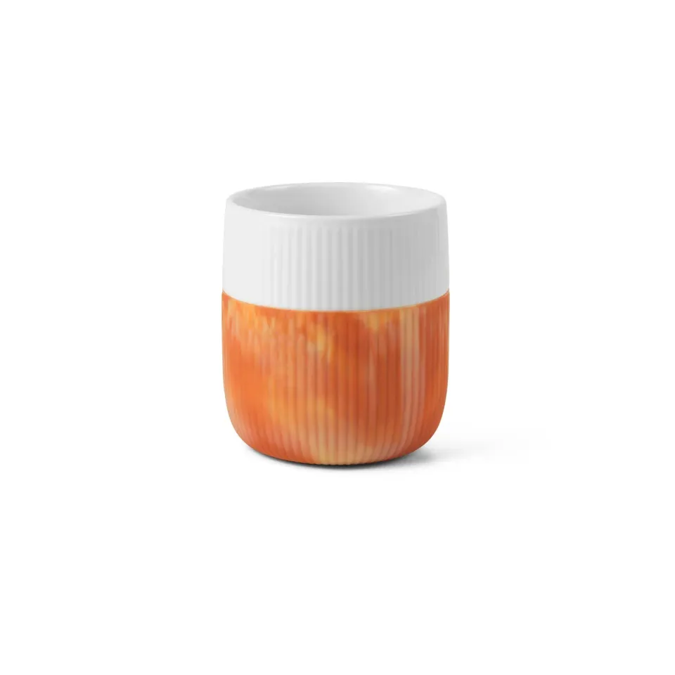 Kgl. Porcelæn Riflet Contrast Marble krus Warm Ochre 35 cl