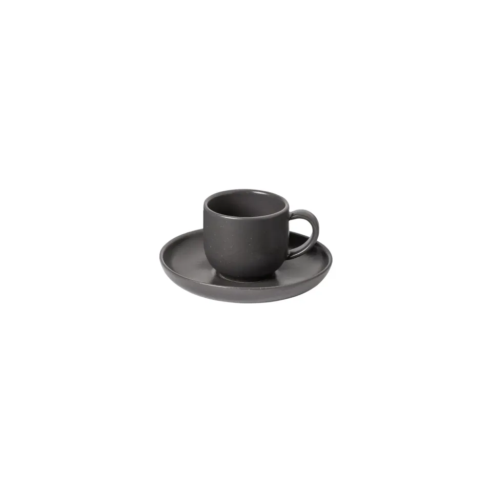 Costa Nova Pacifica kaffekop med underkop grå