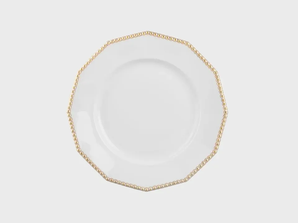 Nymphenburg Perl Tallerken Guld 26 cm