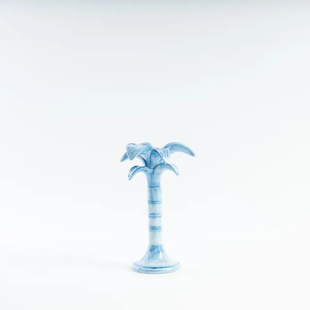 Les Ottomans Palm MARB05 lysestage blå medium keramik