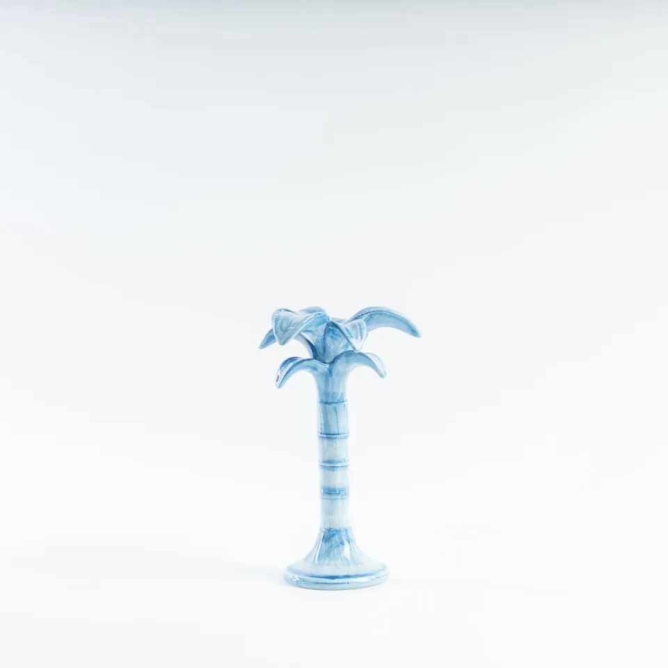 Les Ottomans Palm MARB05 lysestage blå medium keramik