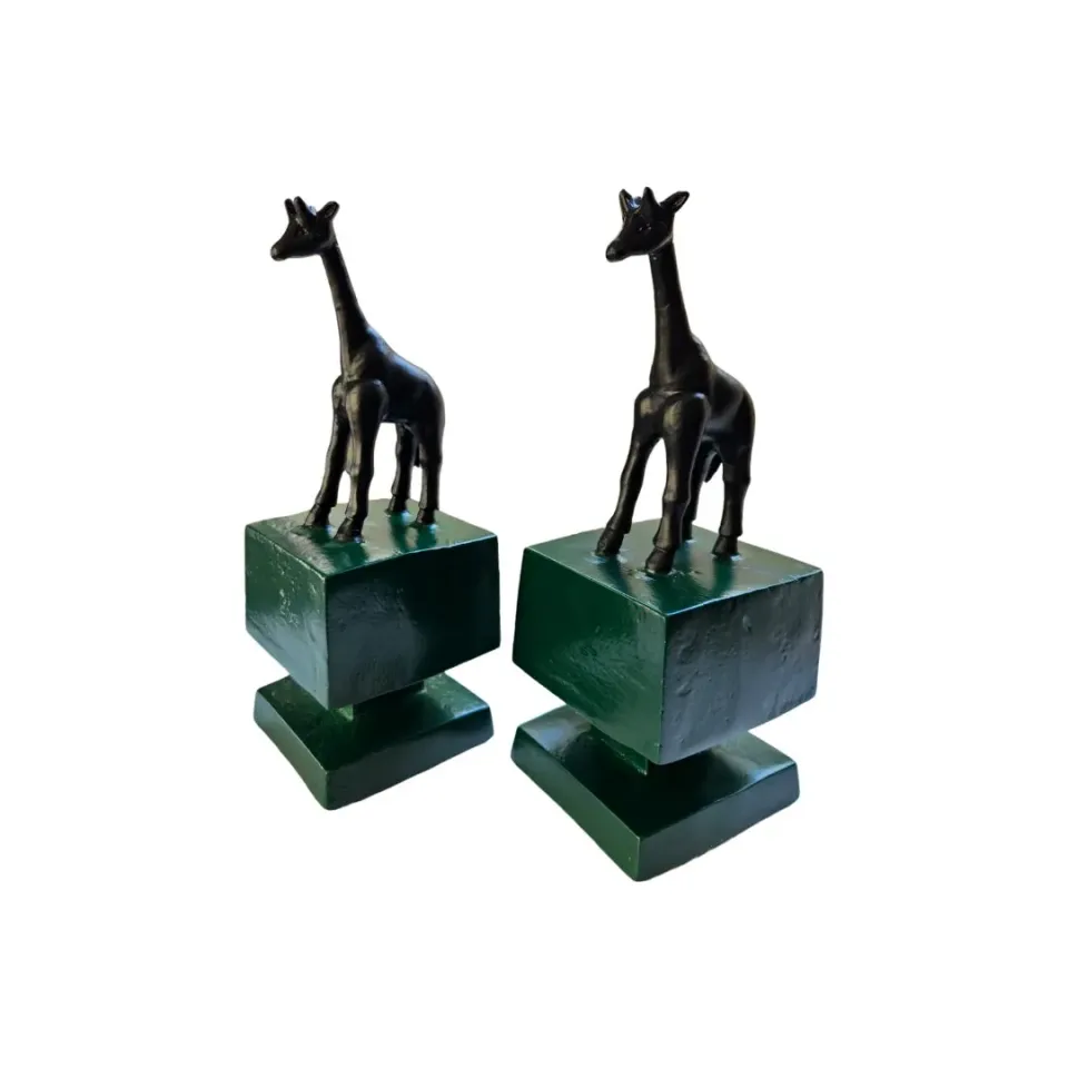 Les Ottomans Menagerie bogstøtte aluminium 2 stk