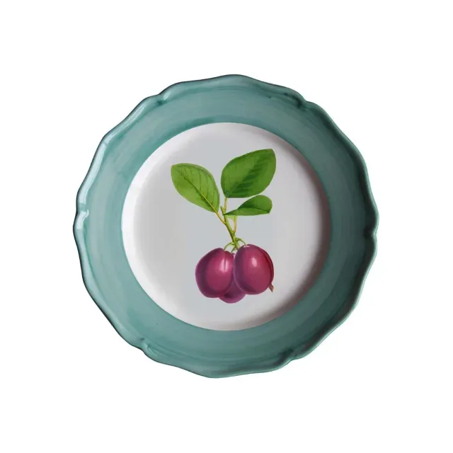 Les Ottomans Botanica desserttallerken kirsebær håndmalet