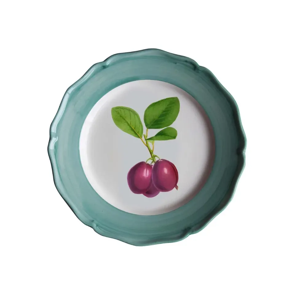 Les Ottomans Botanica desserttallerken kirsebær håndmalet
