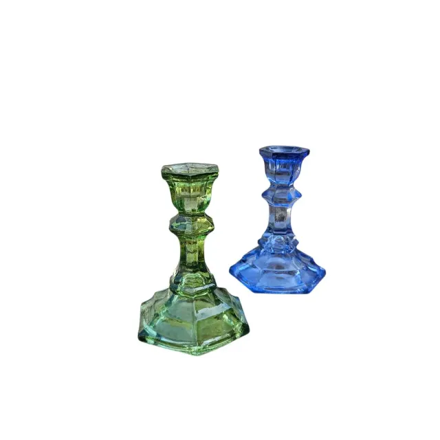 Les Ottomans glasstage sæt 2 grøn blå