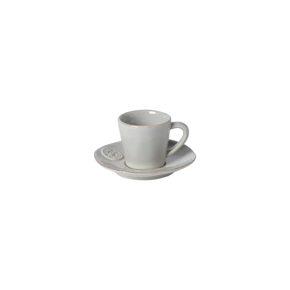 Costa Nova Nova kaffekop med underkop Sand Grey stentøj