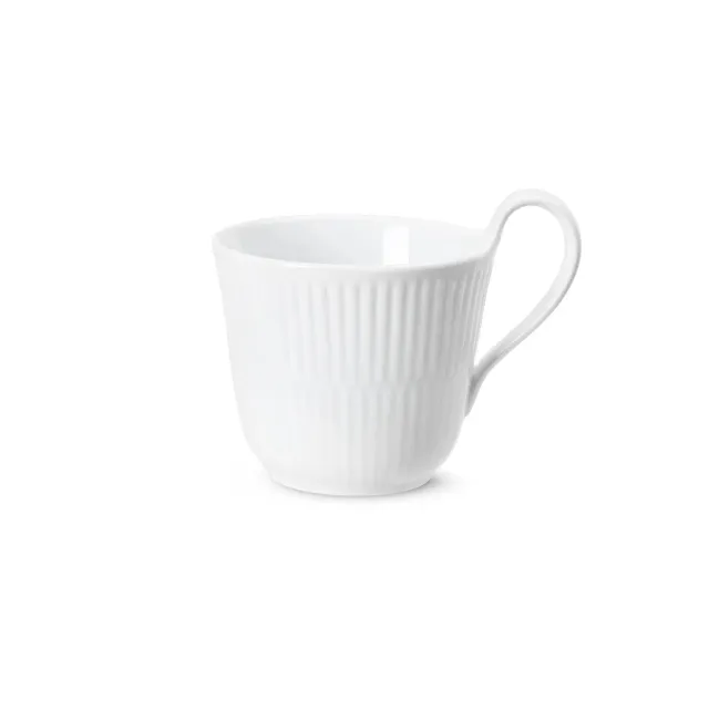 Kgl. Porcelæn Hvid Riflet højhankskop 24 cl hvid porcelæn